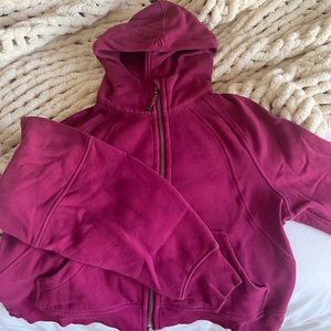 Maroon Lululemon scuba jacket